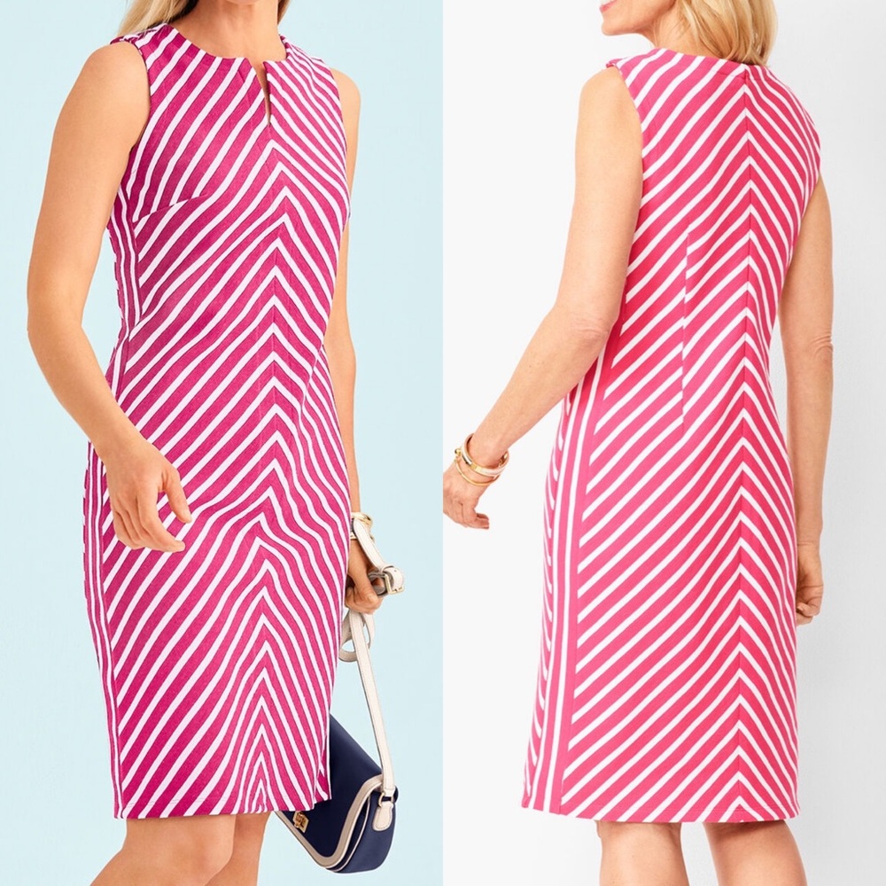 Talbots Easy Sleeveless Striped Shift Dress Sz 3X Petite